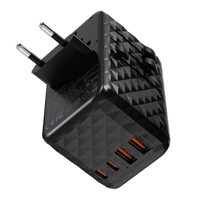 초텍 PD 100W 2C2A 여행용 멀티 어댑터 변환 돼지코, 1개