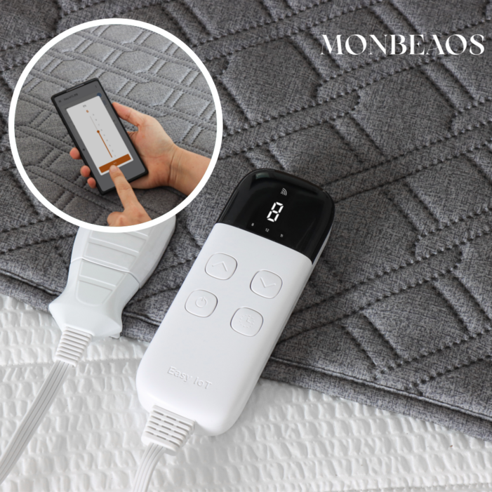 전자파없는 25년 최신형 몽비오스 국내생산 EMF 전자파없는 워셔블 초극세사 그래핀 탄소매트 IOT 스마트폰 연동 가능 3H한일온열기, 01.딥멜란지, 01.싱글100x200