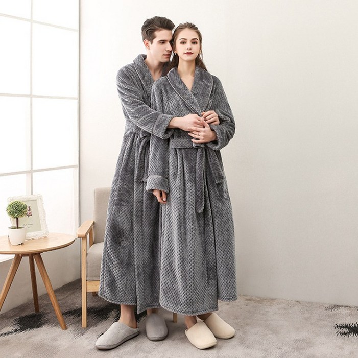 SUIMO 허니문 고급 극세사 겨울 로브 목욕 호텔 샤워가운(2color)