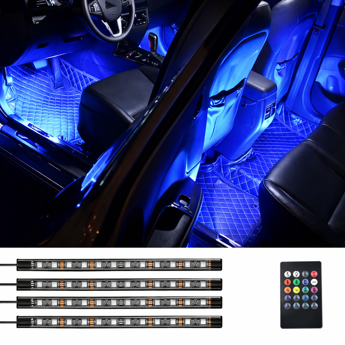자동차 풋등 무드등 USB 타입 LED바 4P