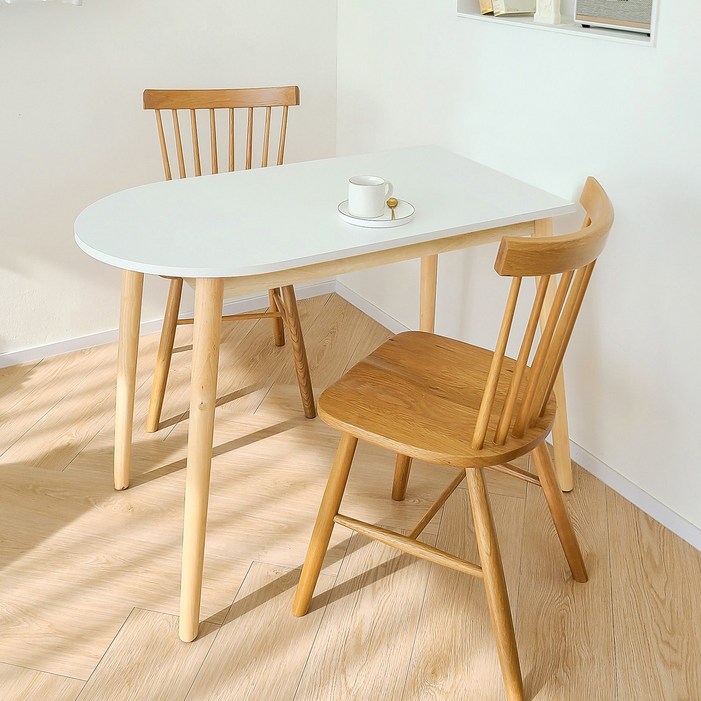 카미코코 LPM 4컬러 반타원 800X600 테이블 (원목 다리)