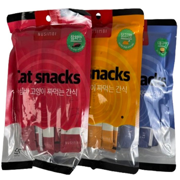 누심비 고양이 짜먹는 간식 길고양이 대용량 15g 3가지맛 90개, 참치맛, 닭고기맛, 대구맛, 15g, 90개