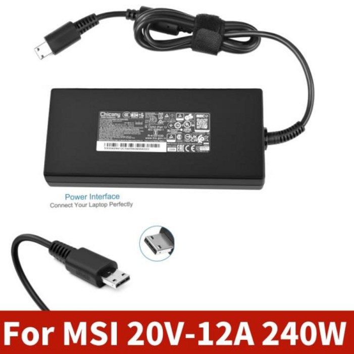 MSI GE76 GE66 GP76 GP66 GS77 MS17K3 A20240P2A A240A007P S93용 240W 20V12A USB 팁 노트북 전원 어댑