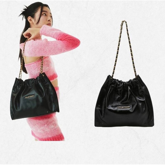 질스튜어트 뉴욕 코코체인 블랙 골드 장식 드로우스트링 체인숄더백 M JABA4F142BK 2510460