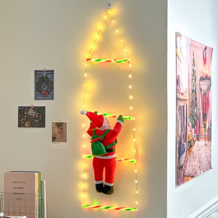 루시아이 LED 캔디 사다리 산타 크리스마스 소품