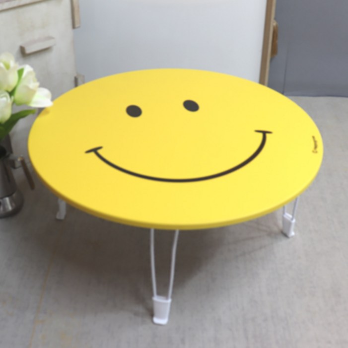 스마일원형 접이식 테이블 밥상 좌탁 식탁 인테리어