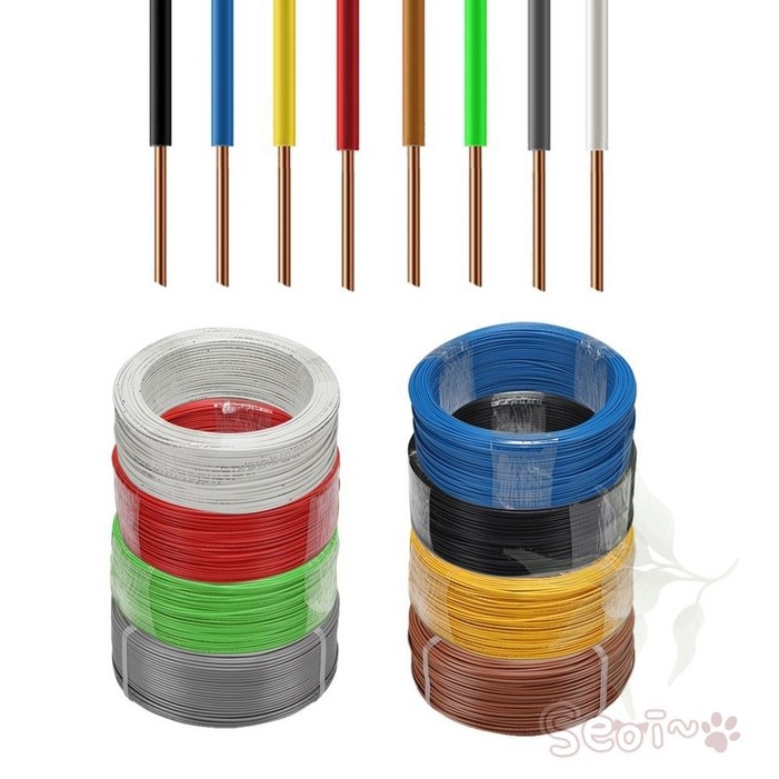 서이 전기선 전선 단선 케이블 HIV 1.5SQ 2.5SQ 100m 1롤 절연전선
