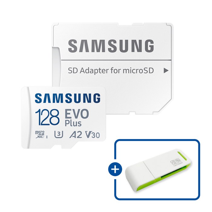 삼성전자 공식인증 정품 마이크로SD카드 EVO PLUS MBMC128SAKR 이엘 연두 카드 리더기 USB2.0 2in1 삼성전자 공식인증 정품 마이크로SD카드 EVO PLUS MBMC128SAKR 이엘 연두 카드 리더기 USB2.0 2in1