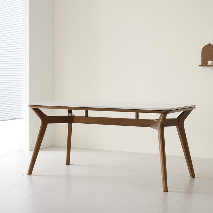 까르엠가구 헤이븐 포세린 양면 세라믹 50R 애쉬 원목 4인용 식탁테이블 1600, 4인용, 4인세라믹160050R헤이븐내츄럴