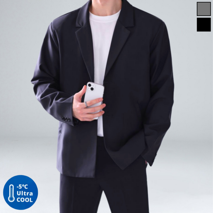 이브 남성용 쿨 세미 오버핏 싱글 블레이저 자켓 빅사이즈 61021