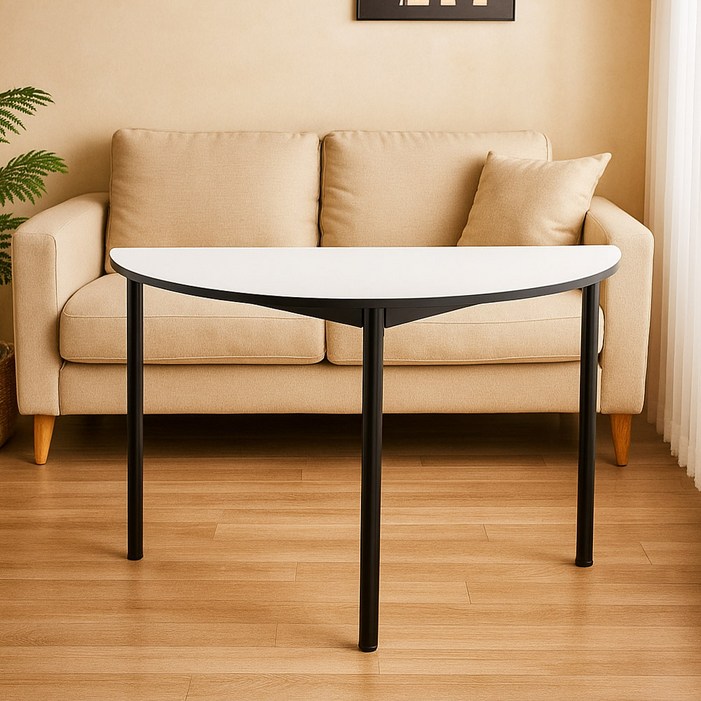 코지 반원 테이블 홈카페 감성 원룸 주방 가구 철제 식탁 2color