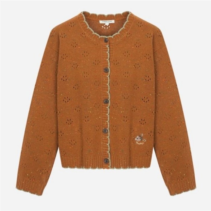 써스데이아일랜드 여성플라워 자수 라운드넥 가디건 T256MCD321W 738625