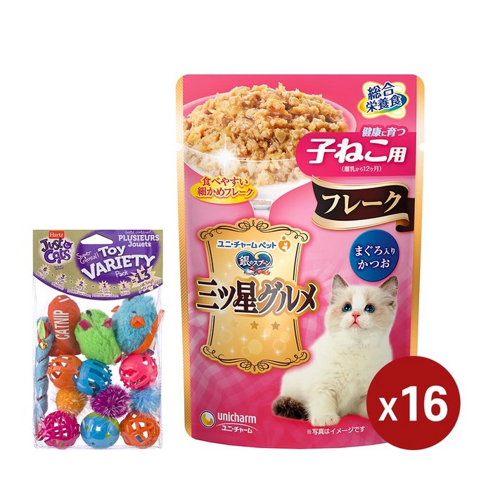 고양이 간식 미쓰보시 구루메 자묘용 (참치&가다랑어) 16팩(사은품 증정), 단품 8