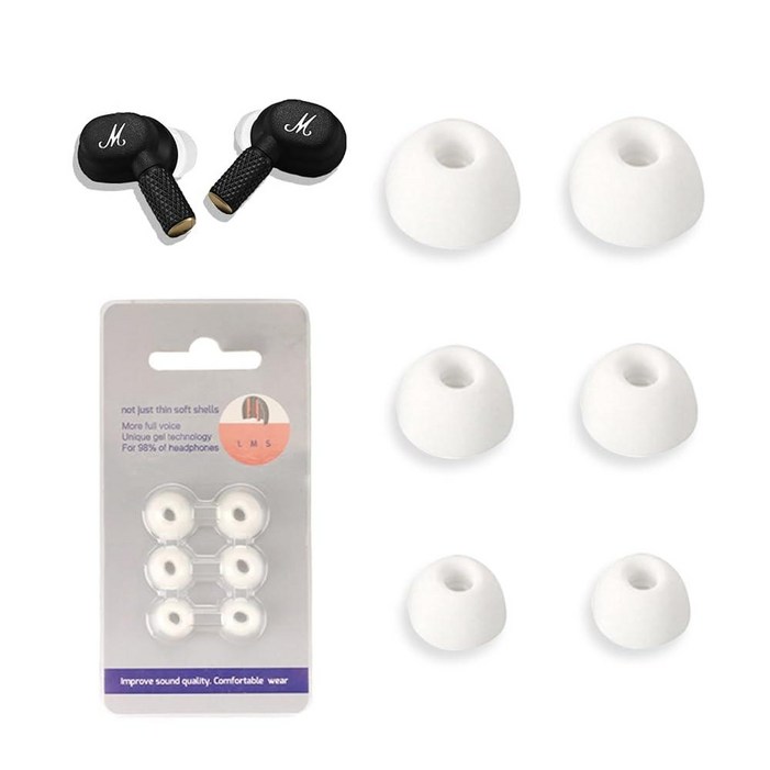 3쌍 Marshall Motif II용 이어 팁, NOUKAJU 실리콘 교체용 이어버드, SML 3가지 사이즈, 이어버드 팁, Marshall Motif II용 교체용