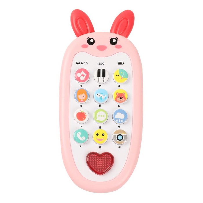베어블리 73가지 토끼, 기린 핸드폰 멜로디 버튼식 교육용 오감자극 치발기 장난감