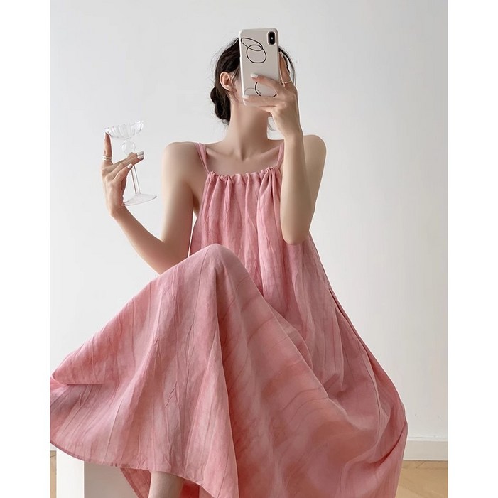 차쿠 휴양지 여성 비치원피스 홀터나시 러블리 비치 원피스