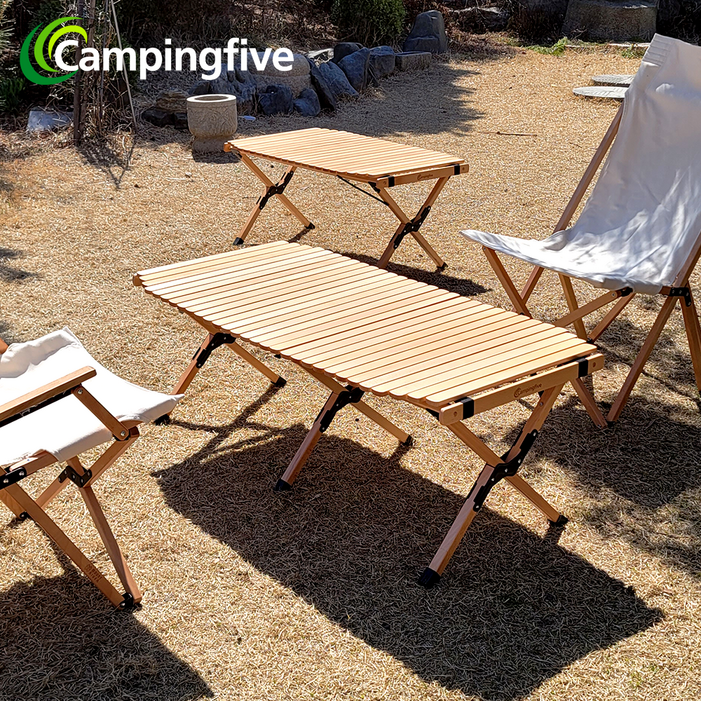 캠핑파이브 우드롤테이블 원목 너도밤나무 전용가방포함