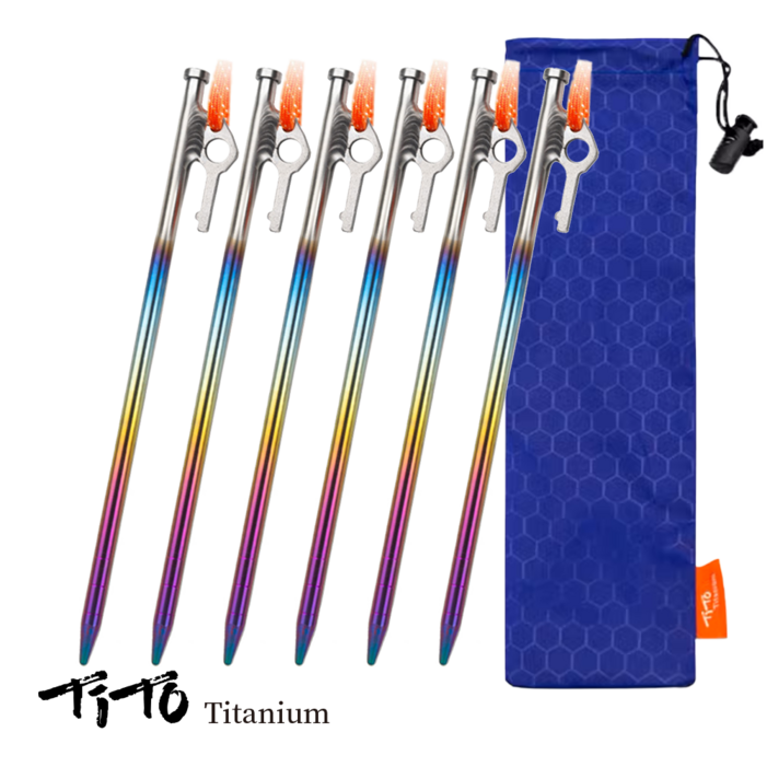 티토 티타늄 텐트용 텐트팩 텐트못 20cm 30cm 40cm, 6개 티토 티타늄 텐트용 텐트팩 텐트못 20cm 30cm 40cm, 6개