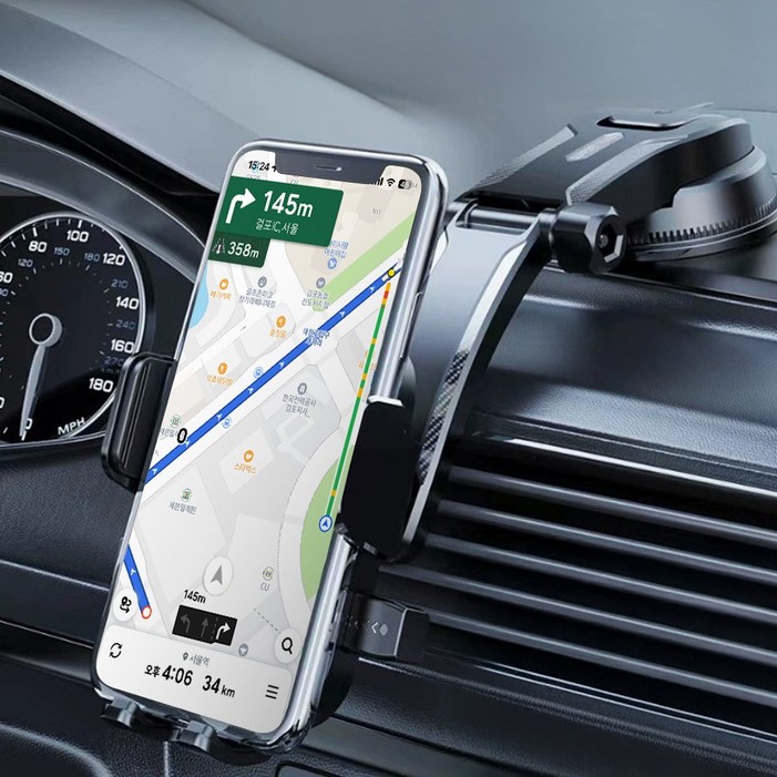 생활스토리 초강력 차량용 핸드폰 대시보드 거치대, 블랙, 1개