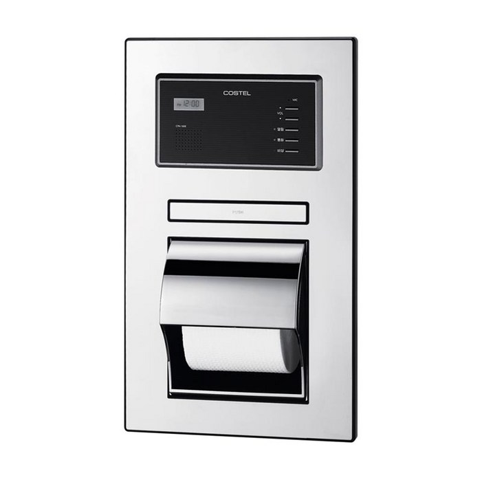 국산 인터폰 트레이 겸용 매립휴지걸이 크롬 휴대폰 핸드폰 거치, 1개