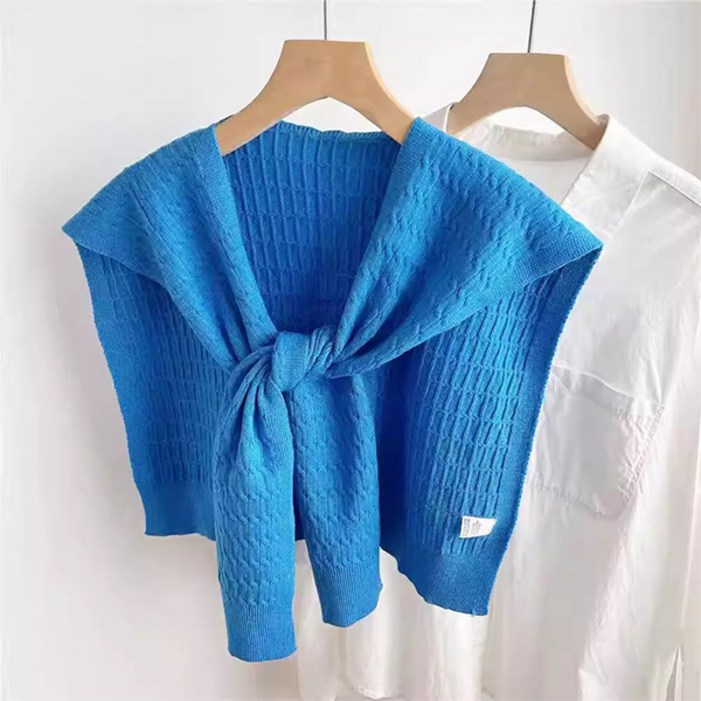 제이로그 니트 페이크 어깨 숄 머플러 와니드숄