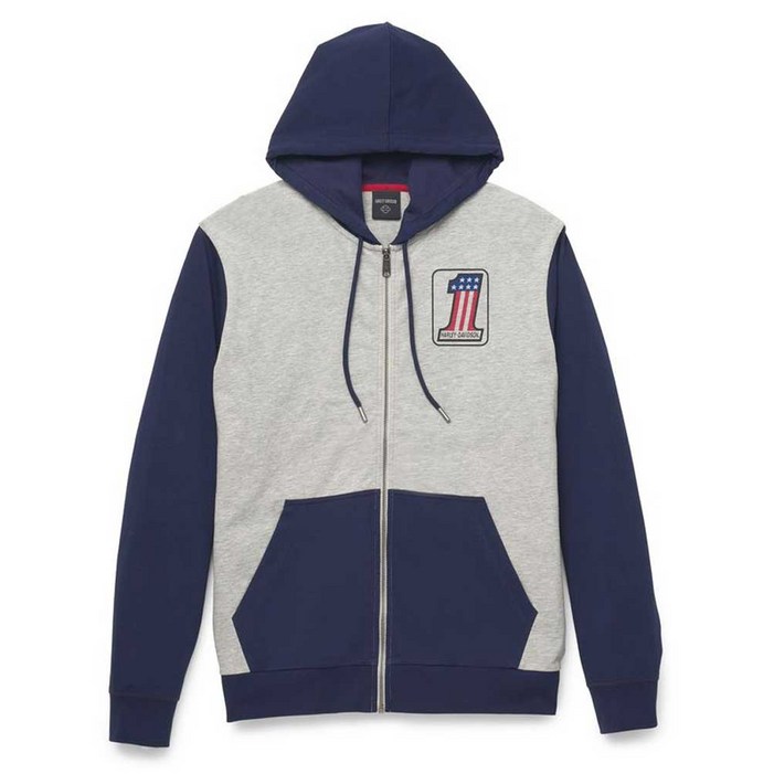 할리데이비슨 남성 1 RWB 로고 집업 Colorblocked 후드 9649922VM