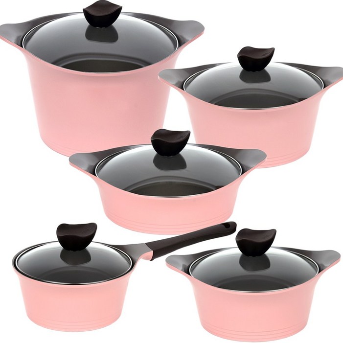 네오플램 에콜론 애니 냄비세트 5종, 1세트, 편수18양수2024전골24곰솥26