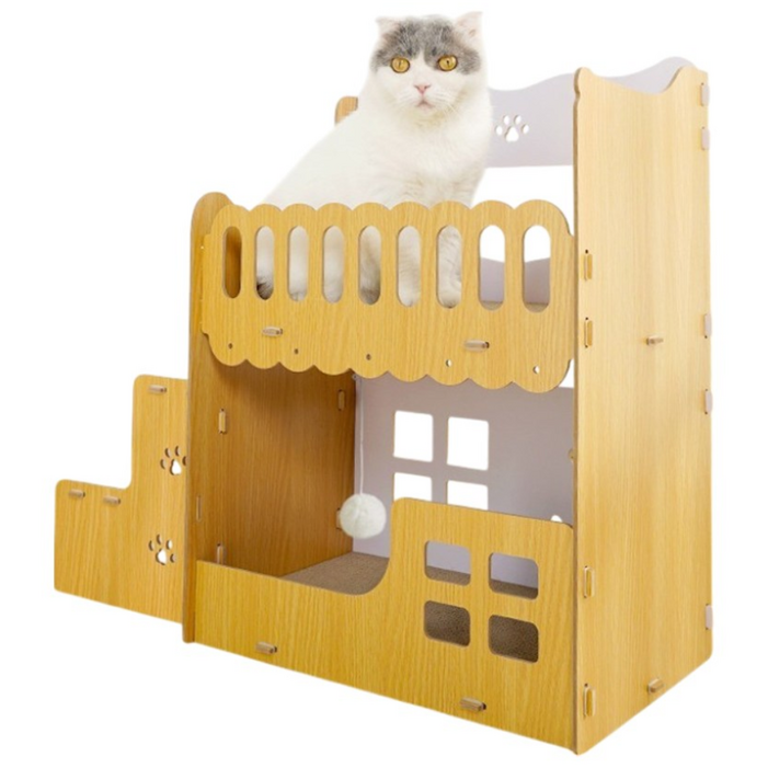 퍼피즈랩  고양이 2층 침대 스크래쳐