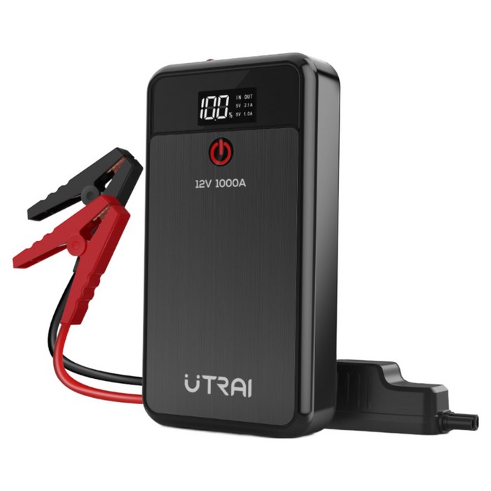 UTRAI JSAir 에어 점프 스타터, 보조배터리 휴대용 자동차 충전기, 1개, 2000mAh