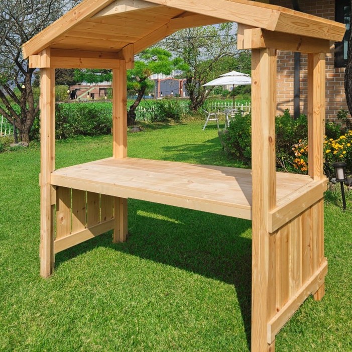 미엔우드 포장마차 테이블 지붕형 야외 평상 정자 파고라 정원 카페 옥상 테라스 원두막