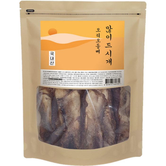 많이드시개 강아지 대용량 수제간식, 오리오돌뼈, 200g, 1개 많이드시개 강아지 대용량 수제간식, 오리오돌뼈, 200g, 1개