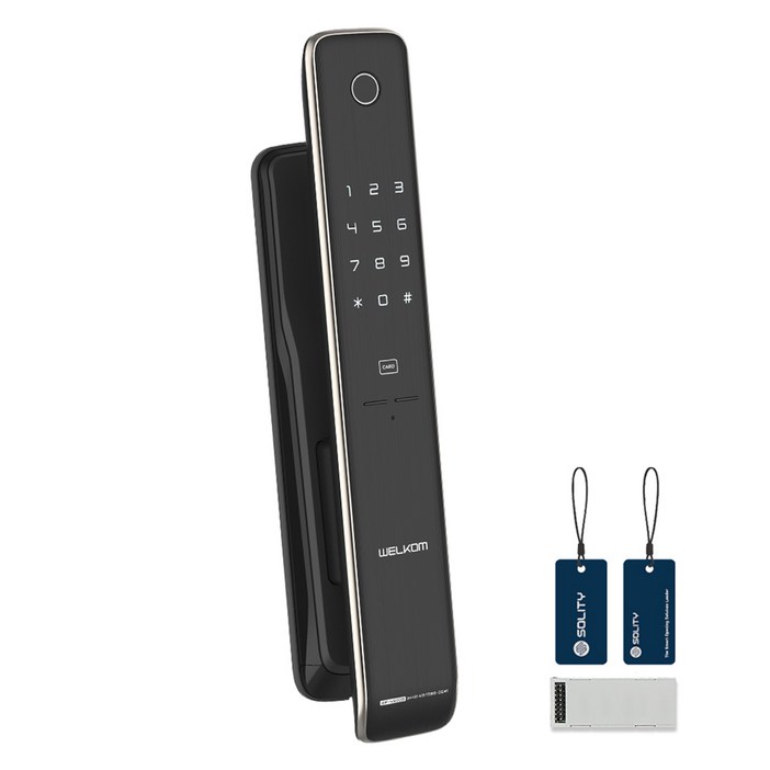 솔리티 웰콤 WiFi 푸시풀 지문인식 Iot 디지털 도어락
