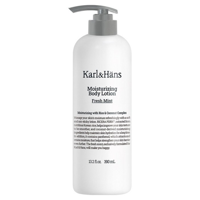 칼앤한스 모이스처라이징 바디로션 프레시 민트, 1개, 390ml