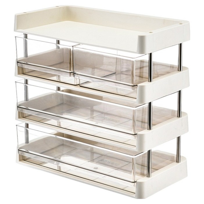 유메카마켓 탕비실 사무실 다용도 수납함 4단 B, 혼합색상, 1개