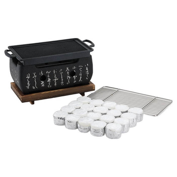 노뉴 와이드 미니화로 NONEW-MB2000 + 에탄올 고체연료 15g x 20p 세트, 1세트, 24 x 13 x 1.5 cm