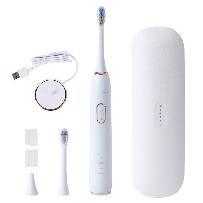 쿠잉전자 음파 전동칫솔, 화이트, 1개, ETB01WH