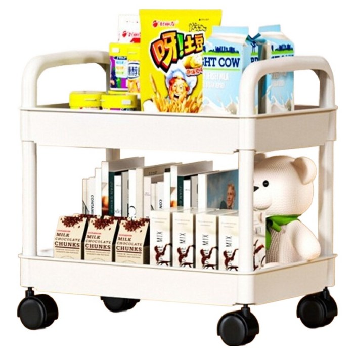 BenF Home 경량 2단 스퀘어 이동식 트롤리