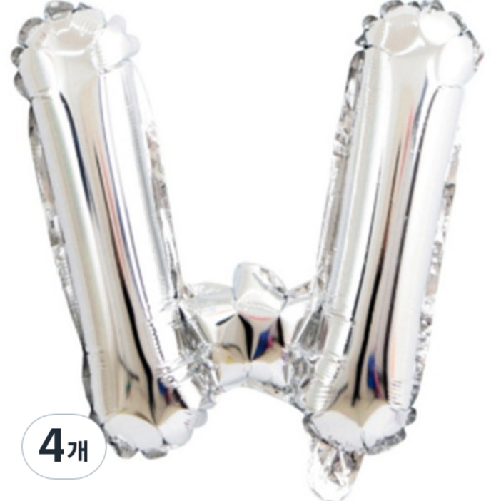 팡파티 레터링 알파벳 풍선 W 40cm, 실버, 4개