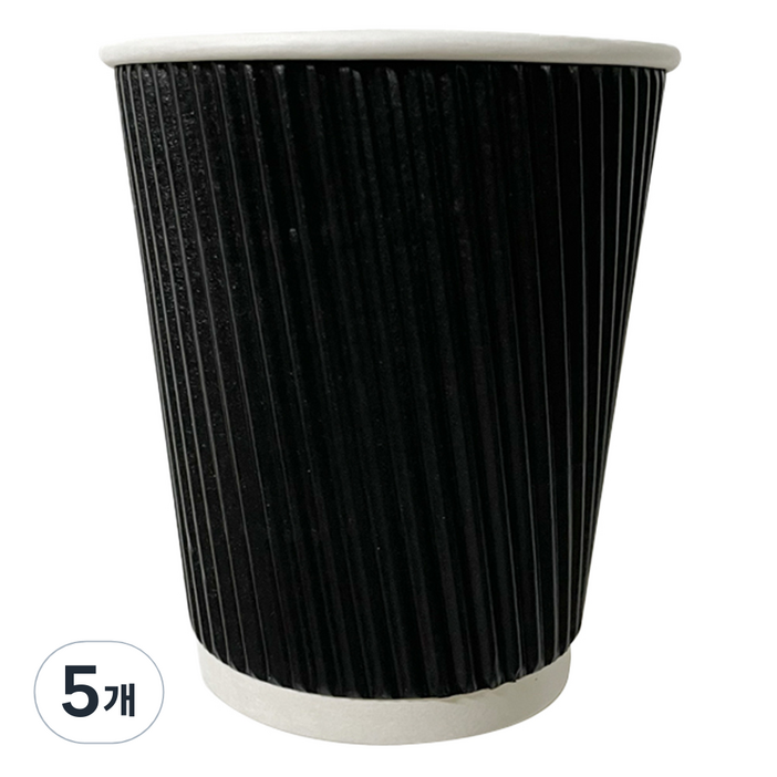 대한 3중 웨이브 블랙 종이컵 240ml, 5개, 50개입