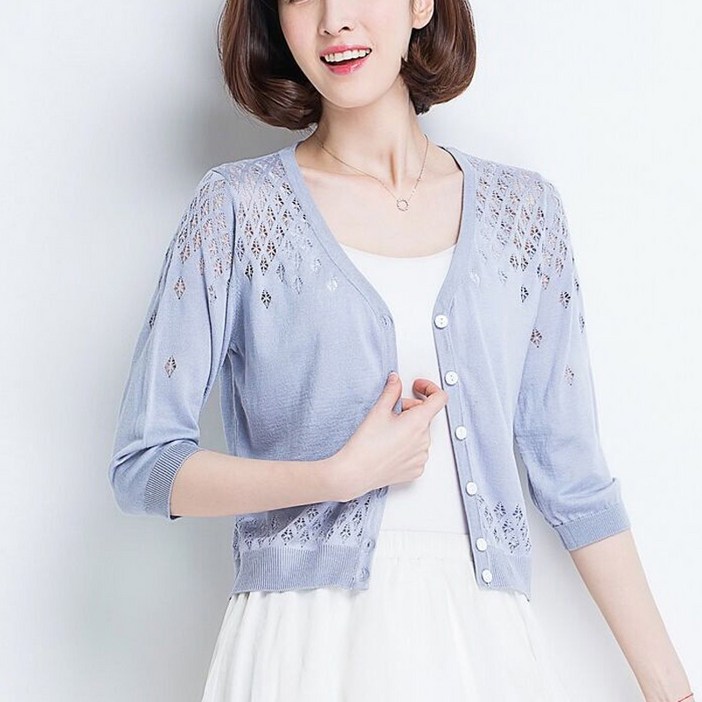 마더브띠 여성용 펀칭 패턴 자킷가디건