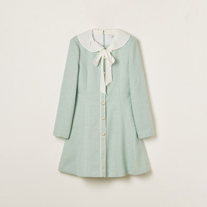 로엠 프릴 리본타이 미니 원피스