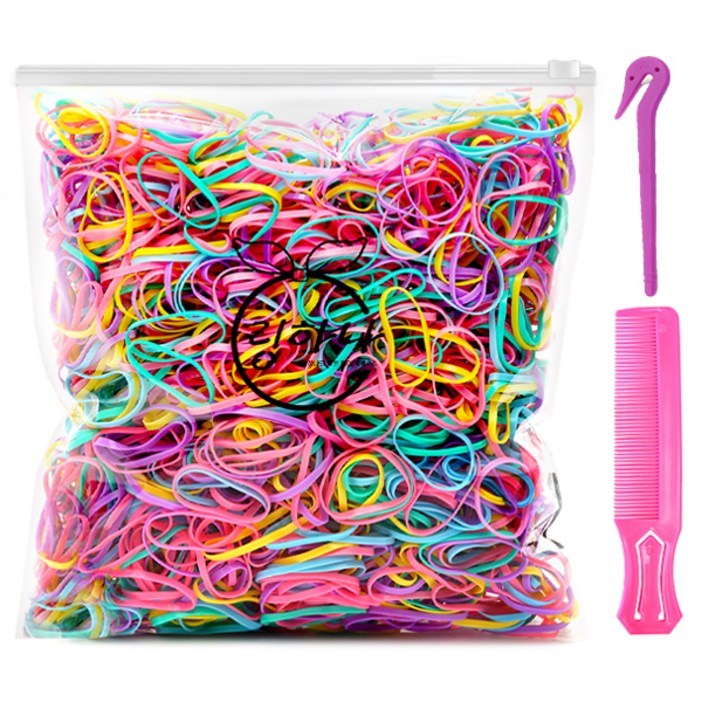 링하나 대용량 머리끈 지퍼백 + 이지컷 + 빗 세트 RH3