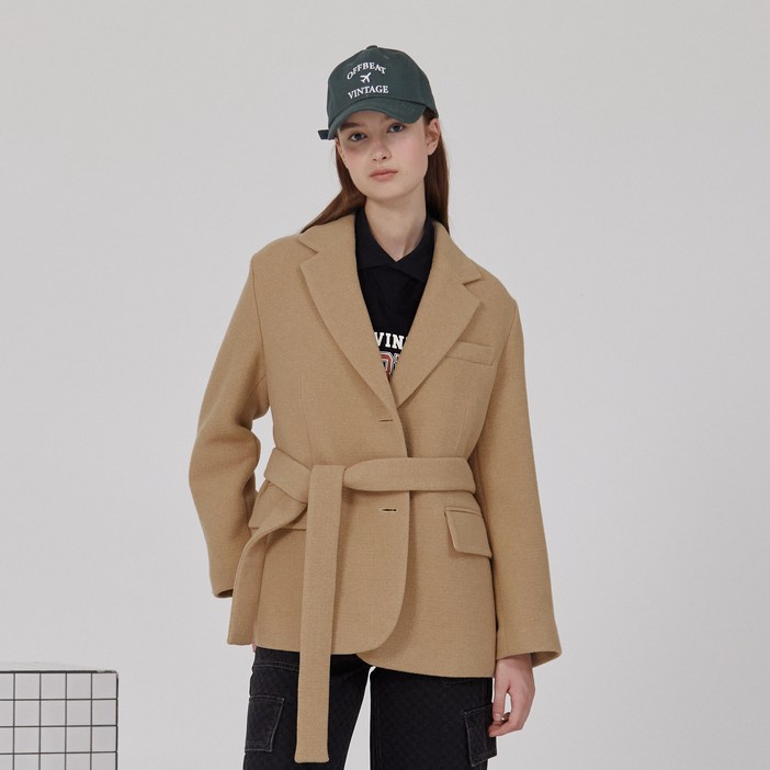 쥬시쥬디 여성용 J뒷트임 벨티드 미디자켓 JXJK721A