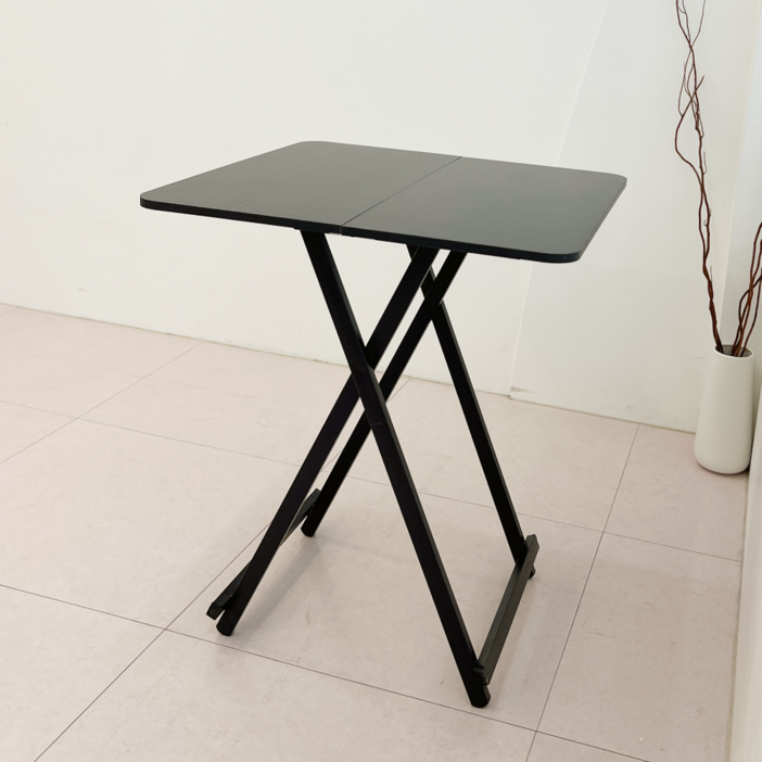 오브민 LPM 접이식 테이블 사각 식탁 600, 블랙, 2인용