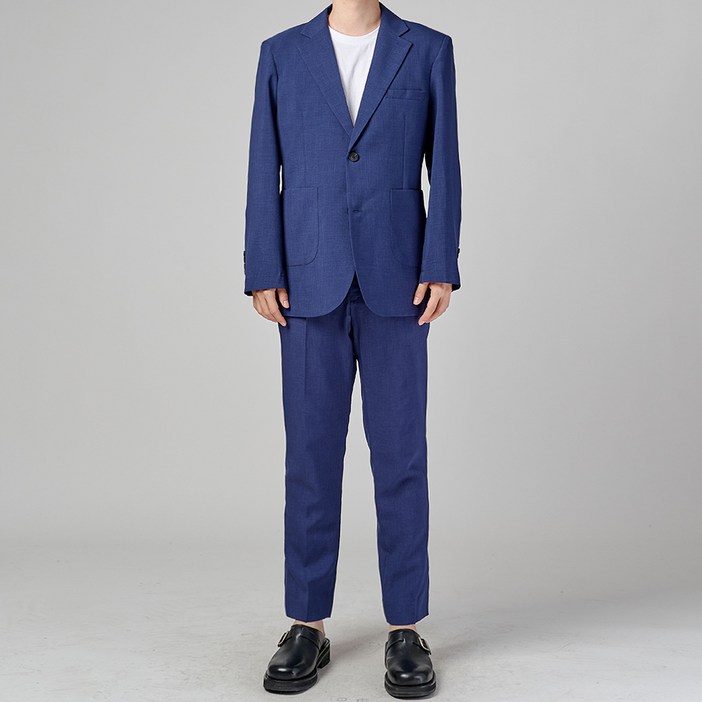 카포넬 남성용 린넨 데일리 아웃포켓 투버튼 수트 세트 CU3007