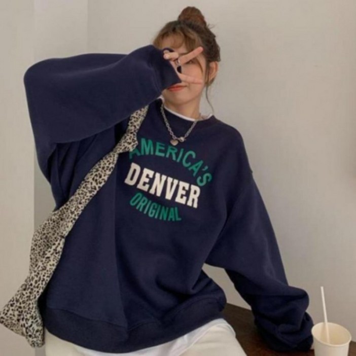 도매픽 맨투맨 여성 가을 루즈핏 티 기모 봄 간절기