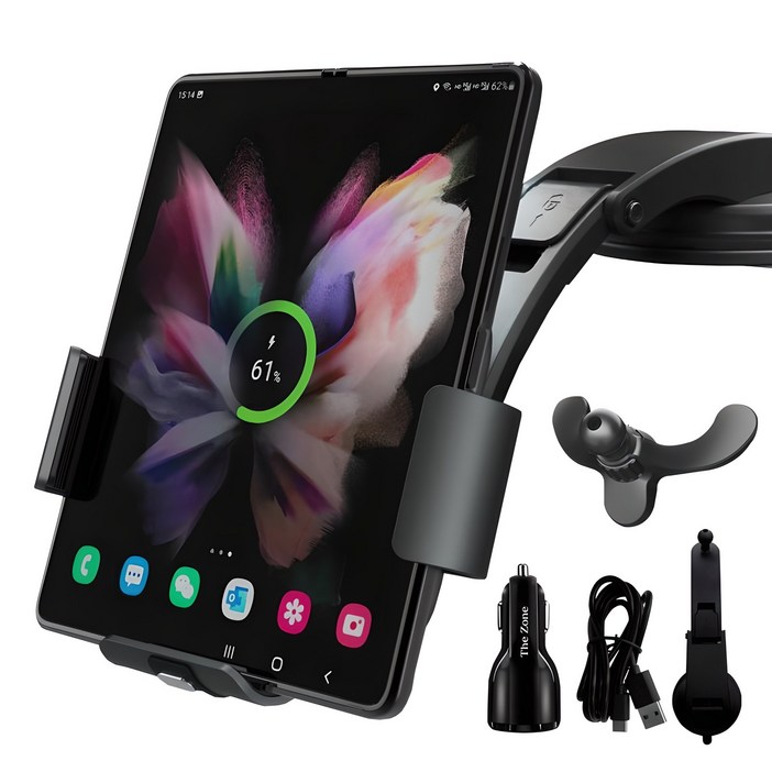 더존 차량용 Z폴드 호환 고속 무선충전 거치대 세트 TZC401S