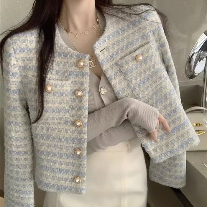 블랑루즈 캐리 노카라 트위드 자켓