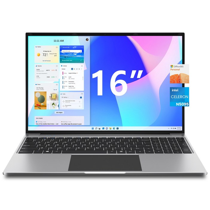 JUMPER 2025 노트북 16인치 화면 대형 office 365 셀러론 N5095 512GB SSD128GB eMMc 16GB RAM사무용 WIN11 home 그레이, 그레이, S7max N5095, 640GB, 16GB, WIN11 Home