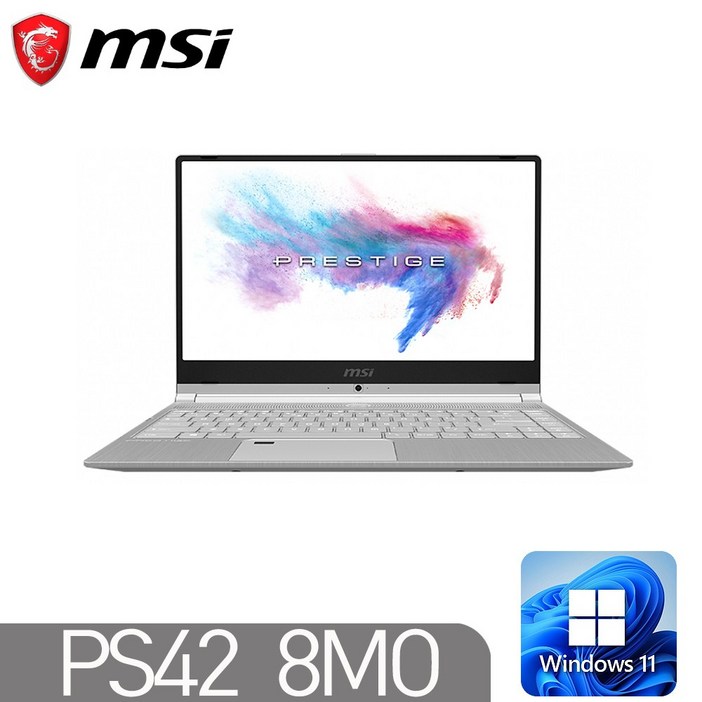 MSI PS42 8MO인텔 8세대 i58265U 8G SSD256G UHD620 윈도우11 14.1인치, PS42 8MO, WIN11 Home, 8GB, 256GB, Silver
